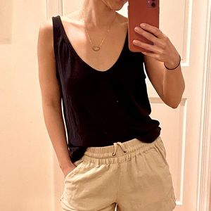 100% Cotton Everlane Black Slouchy Tank Top